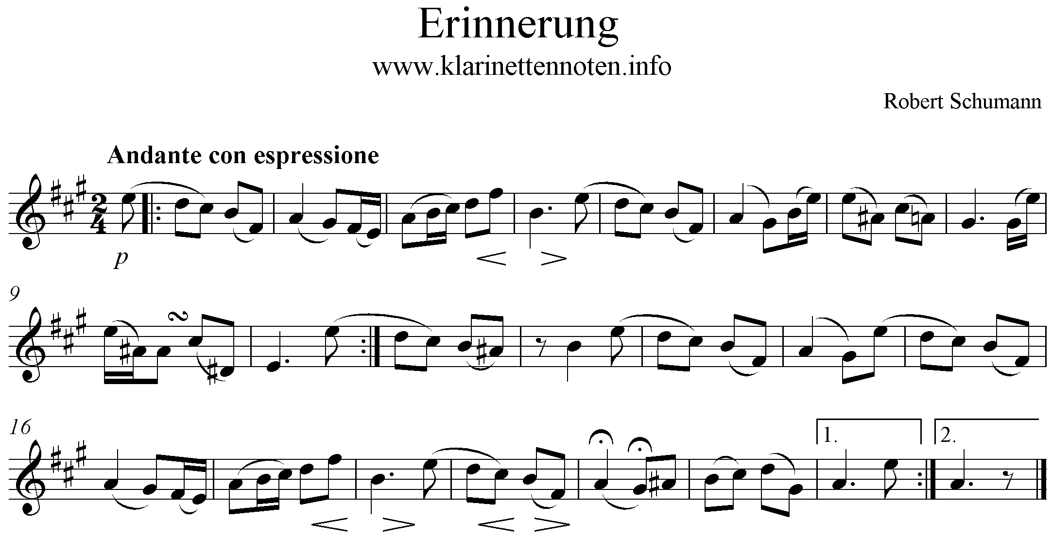 Erinnerung Robert Schumann op. 68 No. 28